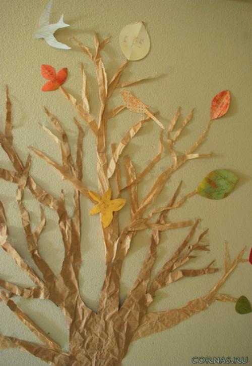 Дерево на стене из гипсокартона. Обшивка стен гипсокартоном 17 Дерево на стене из гипсокартона. Обшивка стен гипсокартоном 17