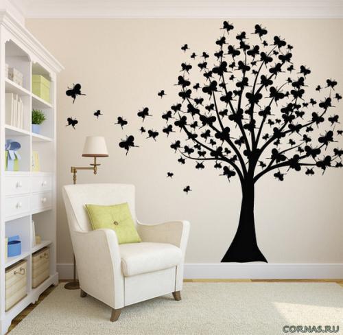 Дерево на стене из гипсокартона. Обшивка стен гипсокартоном 22 Дерево на стене из гипсокартона. Обшивка стен гипсокартоном 22
