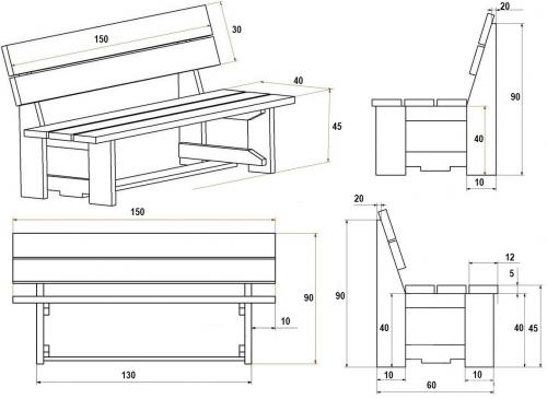 Простая лавочка своими руками. Современные конструкции садовых скамеек, изготовление своими руками