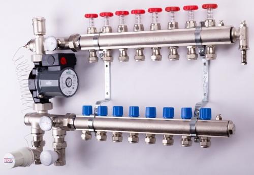 Тёплый пол своими руками водяной подсоединён к отоплению. Коллектор – монтаж и подключение