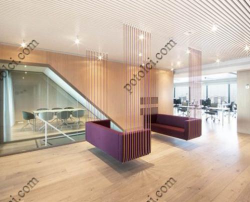 Монтаж кубообразного реечного потолка. 