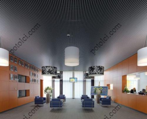 Монтаж кубообразного реечного потолка. 