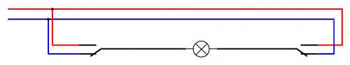 Проходной выключатель на две лампы. Что такое проходной выключатель и схема его подключения