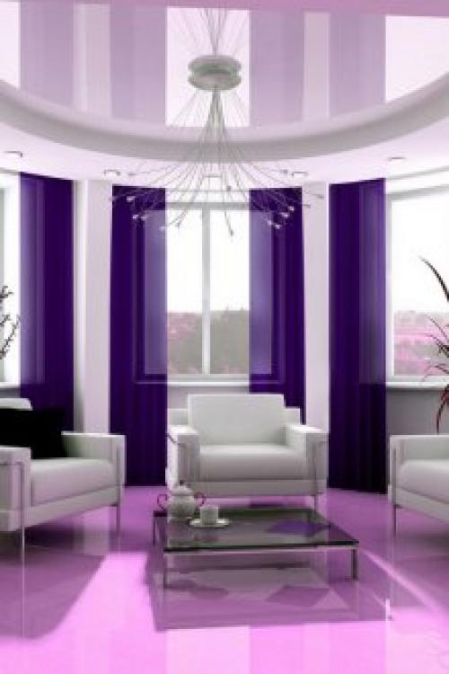 Сиреневый цвет в интерьере сочетание с другими цветами. Приветливая гостиная