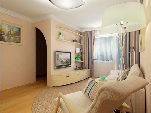 Комбинированные обои для зала в хрущевке. Какую мебель купить и как много