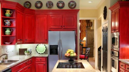 Красный цвет в интерьере кухни. Красная кухня в дизайне интерьера
