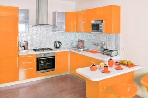 Сочетание оранжевого цвета в интерьере кухни. Как сделать правильное сочетание