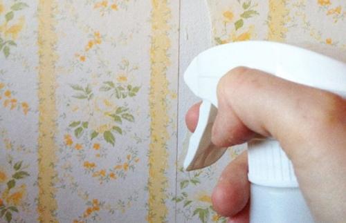 Как лучше ободрать старые обои. №2. Традиционный способ: снятие обоев при помощи воды