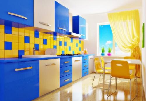 Сочетание голубого цвета в интерьере кухни. С какими цветами сочетается голубой