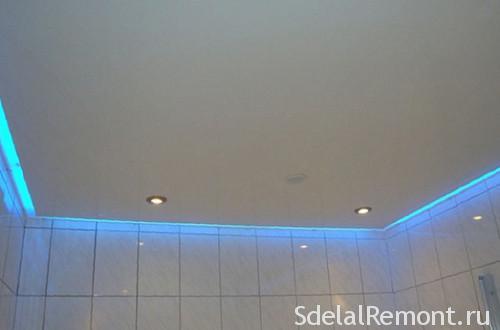 Освещение в ванной натяжной потолок. Разновидности освещения в ванной