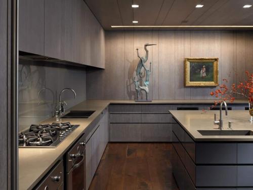 Сочетание серого с коричневым в интерьере кухни. Дизайн кухни в серых тонах (фото)