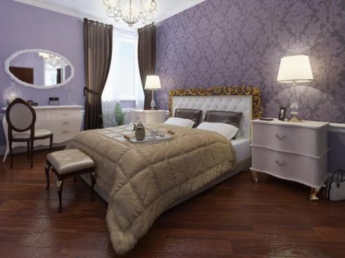 Поклейка обоев двух цветов. Особенности комбинирования обоев двух цветов в спальне 04 Поклейка обоев двух цветов. Особенности комбинирования обоев двух цветов в спальне 04