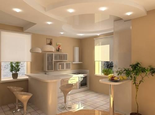 Потолок на кухне из гипсокартона. Выбираем дизайн гипсокартонного потолка для кухни