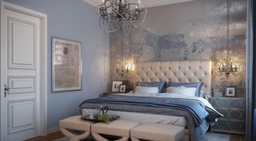 Поклейка обоев двух цветов. Особенности комбинирования обоев двух цветов в спальне 03 Поклейка обоев двух цветов. Особенности комбинирования обоев двух цветов в спальне 03