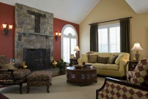 Обои двух цветов в гостиной. Подбор обоев по цвету и рисунку