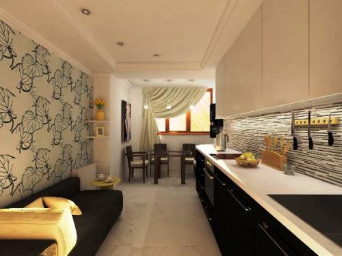 Обои под коричневую кухню. Обои к кухонной мебели темных цветов