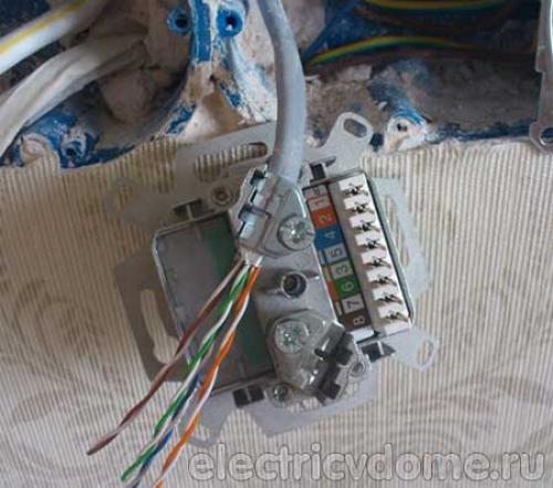 Как подключить двойную розетку rj-45. Порядок выполнения работ: