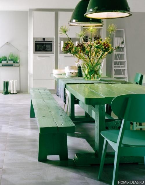 Зеленый в интерьере с каким цветом сочетается. Как использовать зелёный цвет в интерьере? 02