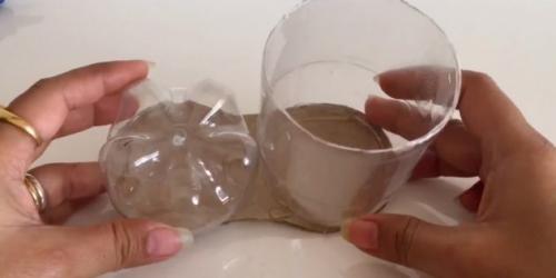 Новогодние украшения.  Сапожок из пластиковой бутылки