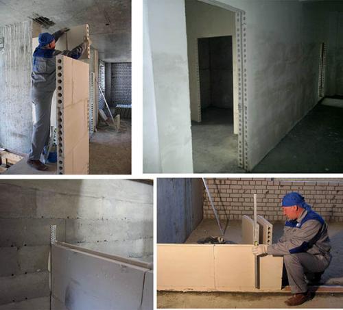 Как сделать перегородку из пазогребневых плит. Монтаж