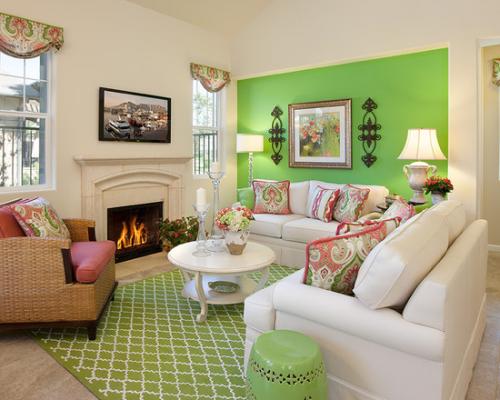 Зеленый цвет в интерьере гостиной: популярные вариации