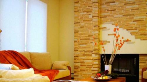 Гипсовая плитка в интерьере гостинной. Гипсовая плитка в дизайне интерьера