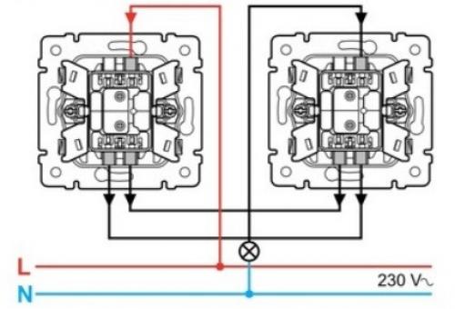 Проходной выключатель из обычного. 1 Подключение двух проходных одноклавишных выключателей. 02 Проходной выключатель из обычного. 1 Подключение двух проходных одноклавишных выключателей. 02