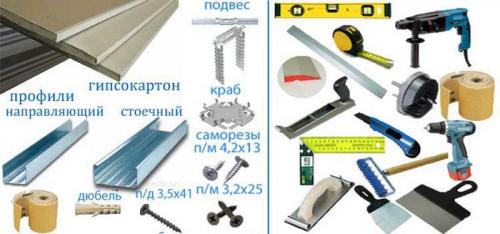 Как делать натяжные потолки из гипсокартона. Инструменты и материалы