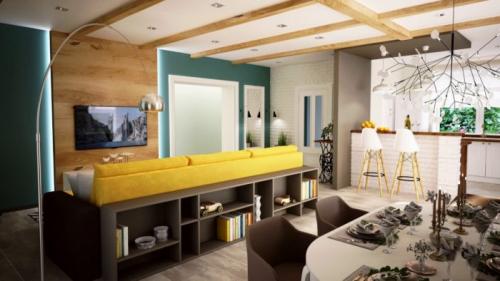 Обои на потолок в зал. Стиль