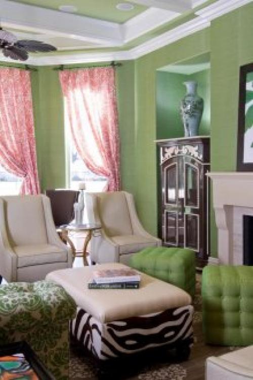 Зеленый цвет сочетание с другими цветами в интерьере. Зеленый цвет в интерьере
