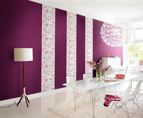 Обои двух цветов в гостиной. Варианты двух цветов