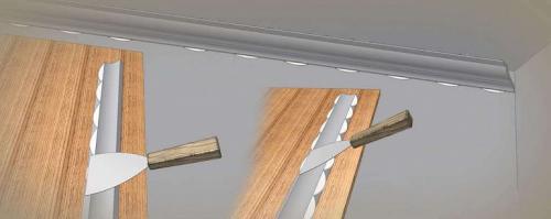 Как приклеить правильно потолочные плинтуса. Как правильно клеить? 05