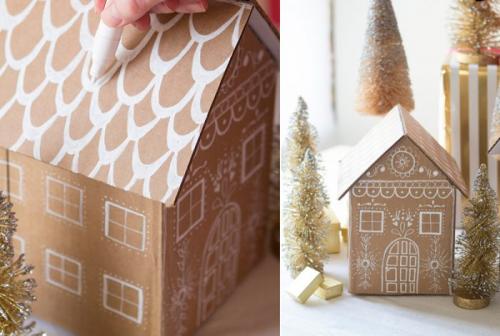 Новогодние домики. Новогодний домик из картона своими руками: здания одинаковые, но разные