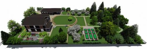 Готовые проекты участков 15 соток. Концепция плана с закрытым участком 21