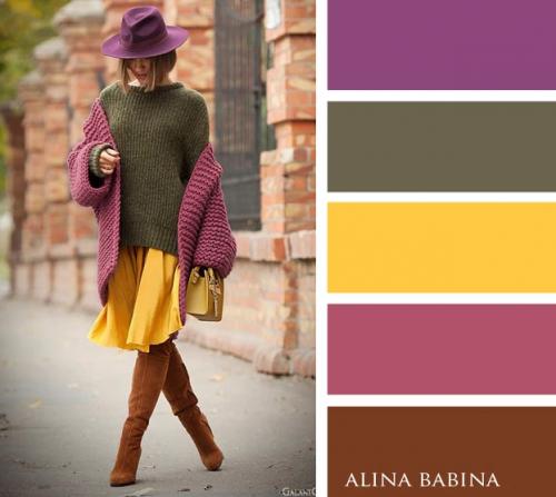 Сочетание серого цвета в женской одежде. С холодными цветами