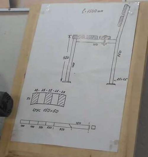 Каркас для скамейки металлический. Описание и размеры 02