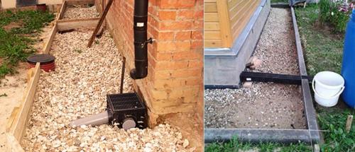 Утепленная отмостка из тротуарной плитки. Установка бордюров и укладка труб водостока