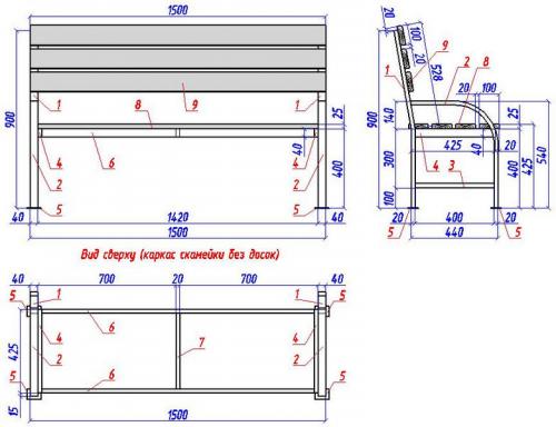 Лавка своими руками из профиля со спинкой чертежи. Что необходимо для изготовления лавочки 09 Лавка своими руками из профиля со спинкой чертежи. Что необходимо для изготовления лавочки 09