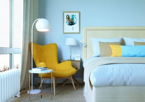 Как использовать голубые тона в дизайне 40 спален 11 Как использовать голубые тона в дизайне 40 спален 11