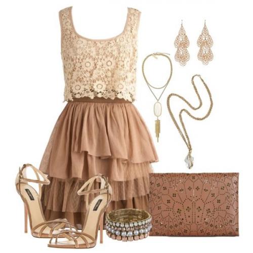 Можно ли носить бежевое платье на свадьбу, и как его дополнить. С чем носить бежевое платье