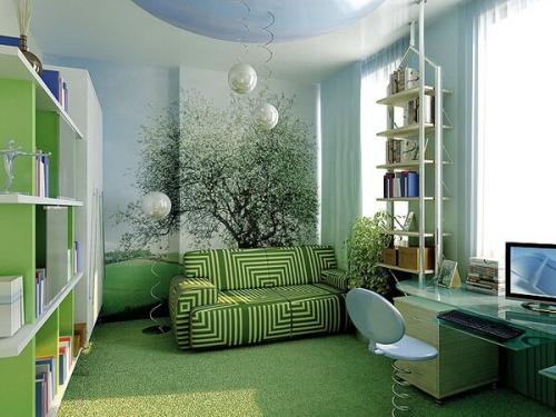 Какие предметы интерьера можно использовать для создания зеленой гостиной. От блеска изумруда до нежной мяты