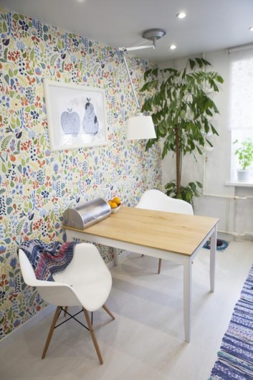 Как оригинально поклеить обои на маленькой кухне. Современные обои на маленькую кухню