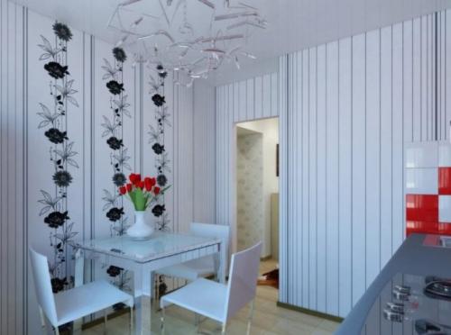 Комбинирование обоев на кухне. Как скомбинировать обои двух видов на кухне? 32