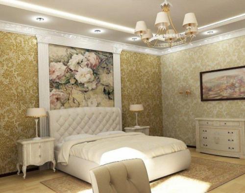 Обои в рамке в спальне. Красивые обои в спальню: виды и способы комбинирования