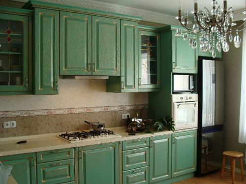 Сочетание зеленого цвета в интерьере кухни. Дизайн зеленой кухни: фото примеры реальных интерьеров