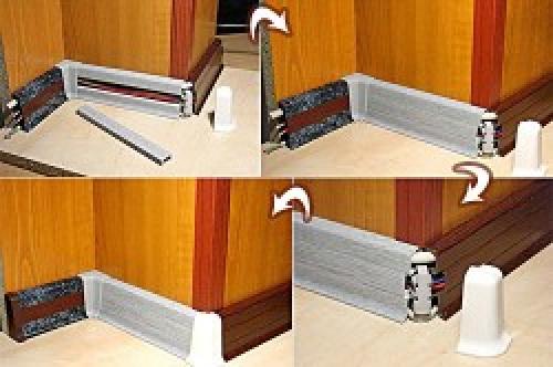 Простой способ прикрутить пластиковый плинтус к ламинату 01