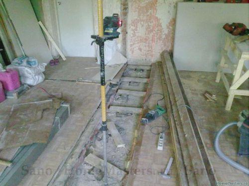 Пазогребневые плиты на деревянный пол. Перегородка ГКЛ и деревянный пол