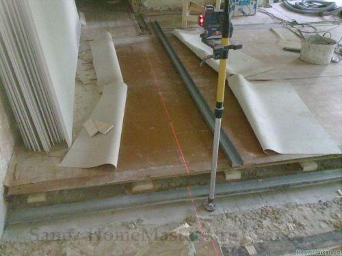 Пазогребневые плиты на деревянный пол. Перегородка ГКЛ и деревянный пол