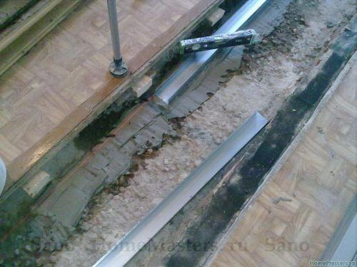 Пазогребневые плиты на деревянный пол. Перегородка ГКЛ и деревянный пол