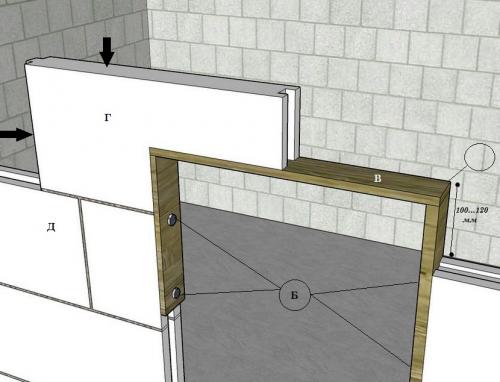 Крепление пазогребневых плит к потолку. Установка двери в пазогребневую перегородку